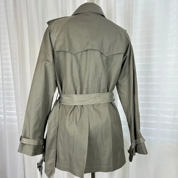 Lauren Ralph Lauren Belted Trench Coat Olive Fern Green Medium Chic Preppy NWT - Picture 5 of 15